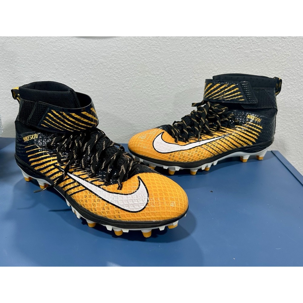 Nike Lunarbeast Elite TD CF Football Cleats 847588-025 Black/Yellow Size 12.5